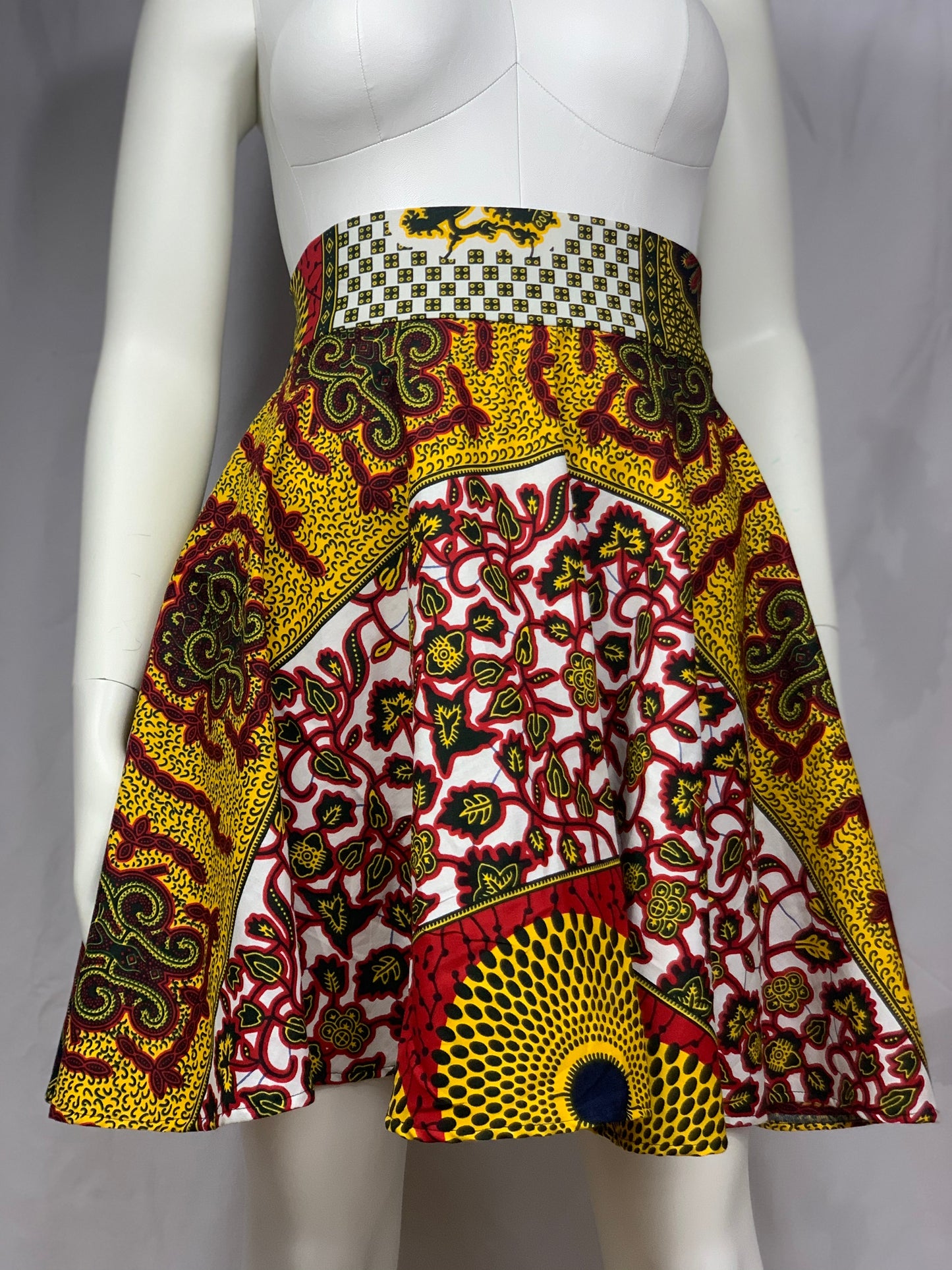 African Print High Waisted Skirt