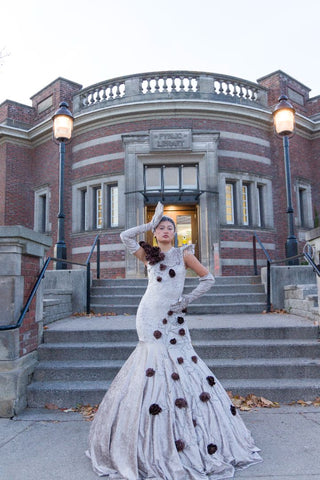 Floral Appliqué Mermaid Wedding Gown – Aura Collection