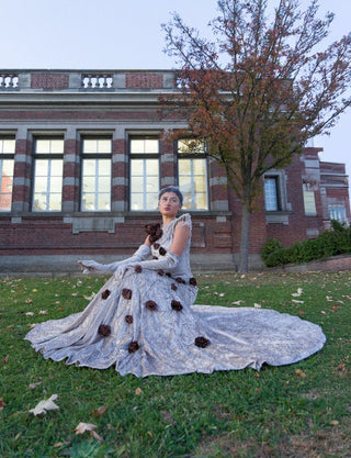 Floral Appliqué Mermaid Wedding Gown – Aura Collection