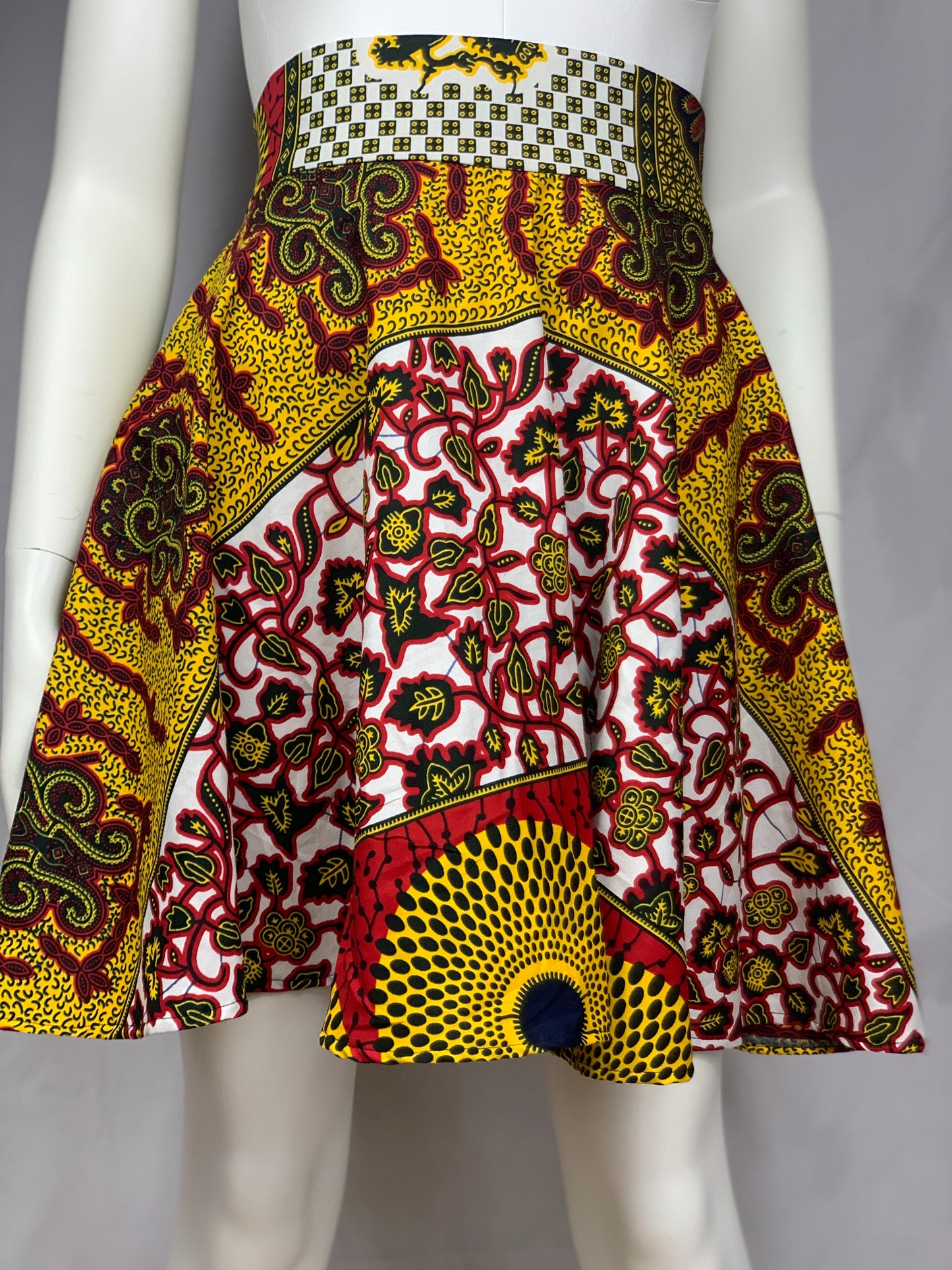 African Print High Waisted Skirt