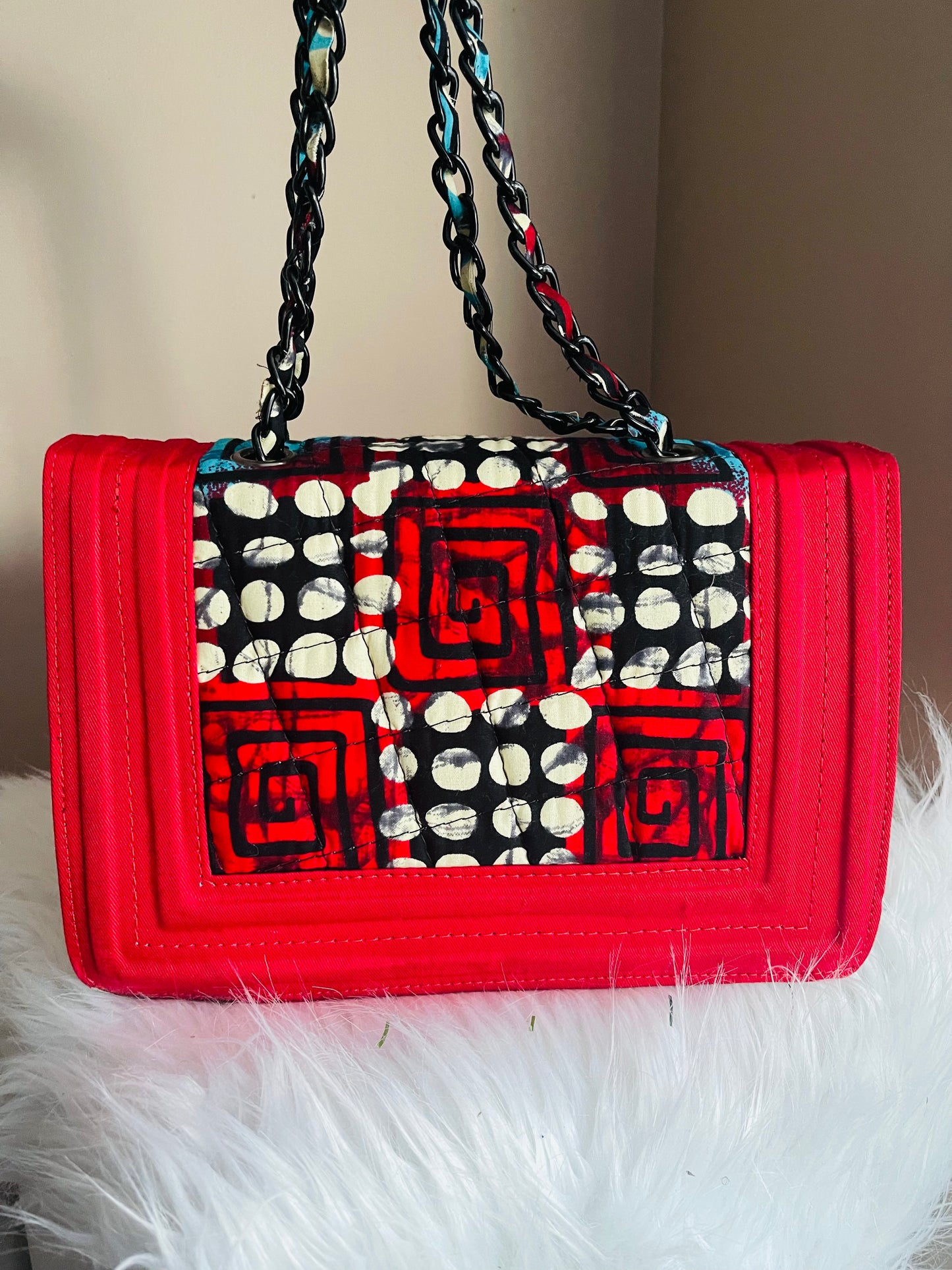 Sisi Oge bag- Adire red
