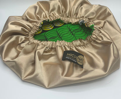 African Print Satin Lined Hair Bonnet