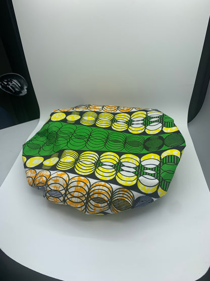 African Print Satin Lined Hair Bonnet